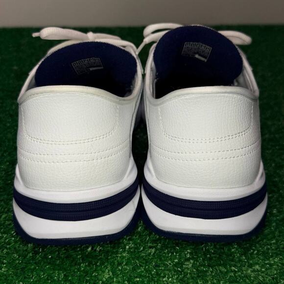 Skechers Durham Hands Free Slip-Ins Men’s 12 Extra Wide White Navy Comfort